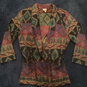 Colorful Blazer with Geometric Design